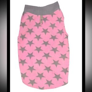Dog Fleece Sweater Star Patterned Pink/Gray XXXL NWOT